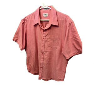 J.J.Cochran pink yellow blue stripes Men's XL short sleeve shirt